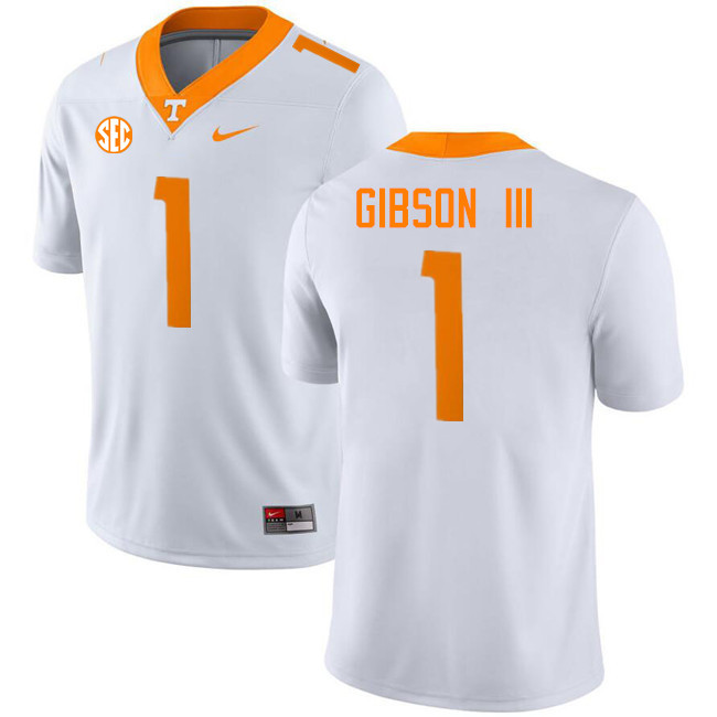 Rickey Gibson III Tennessee Jersey,Tennessee Volunteers #1 Rickey Gibson III College Jersey-White